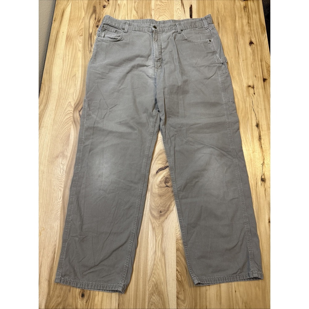 Carhartt B159 Tan Canvas Carpenter Loose Fit Work Pants Size 42x34